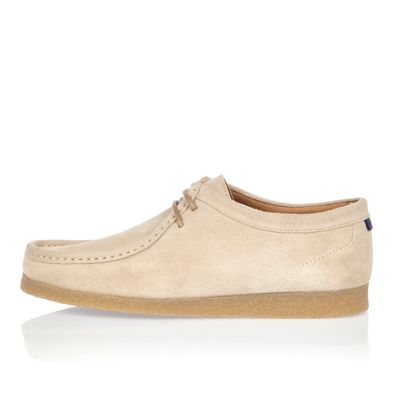 Stone suede wallabee shoes